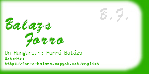 balazs forro business card