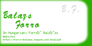 balazs forro business card